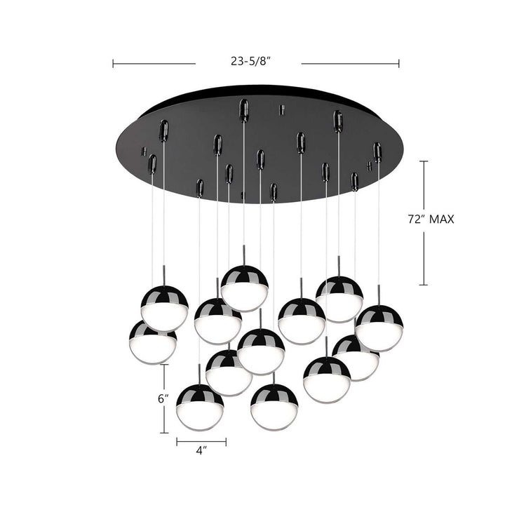 Kuzco Canada - MP402801BC-13 - LED Pendant - Pluto - Black Chrome