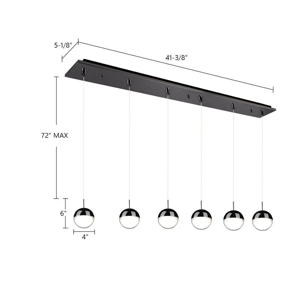 Kuzco Canada - MP402801BC-06 - LED Pendant - Pluto - Black Chrome