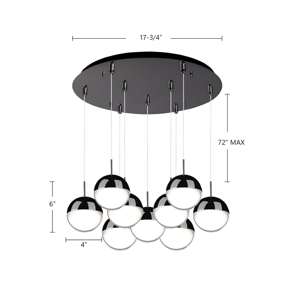 Kuzco Canada - MP402801BC-09 - LED Pendant - Pluto - Black Chrome