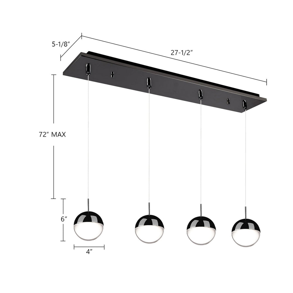 Kuzco Canada - MP402801BC-04 - LED Pendant - Pluto - Black Chrome