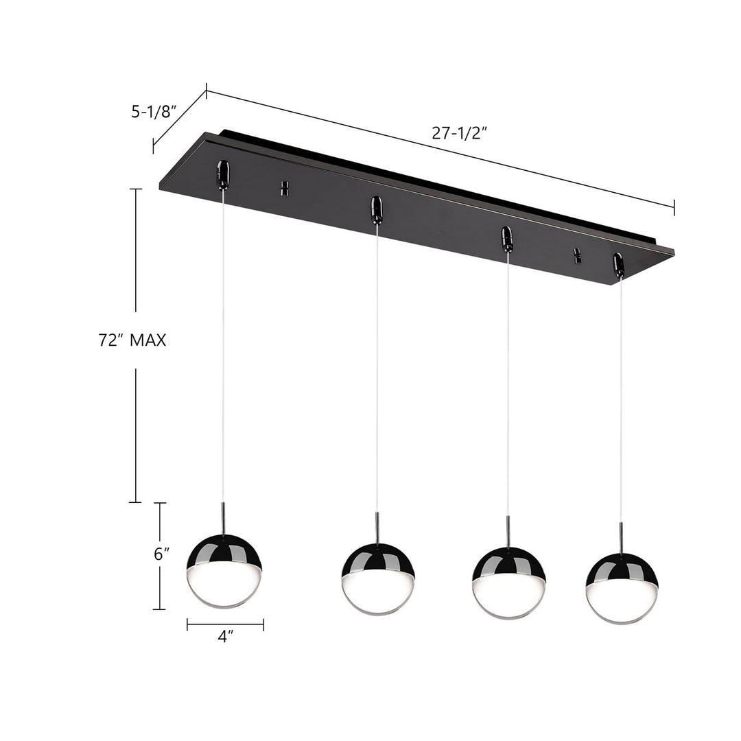 Kuzco Canada - MP402801BC-04 - LED Pendant - Pluto - Black Chrome