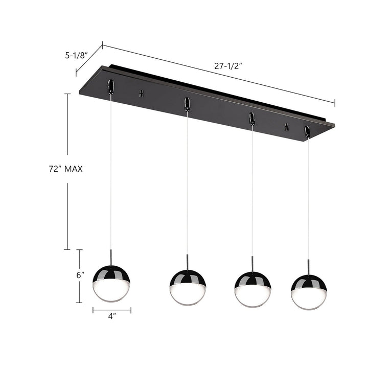 Kuzco Canada - MP402801BC-04 - LED Pendant - Pluto - Black Chrome