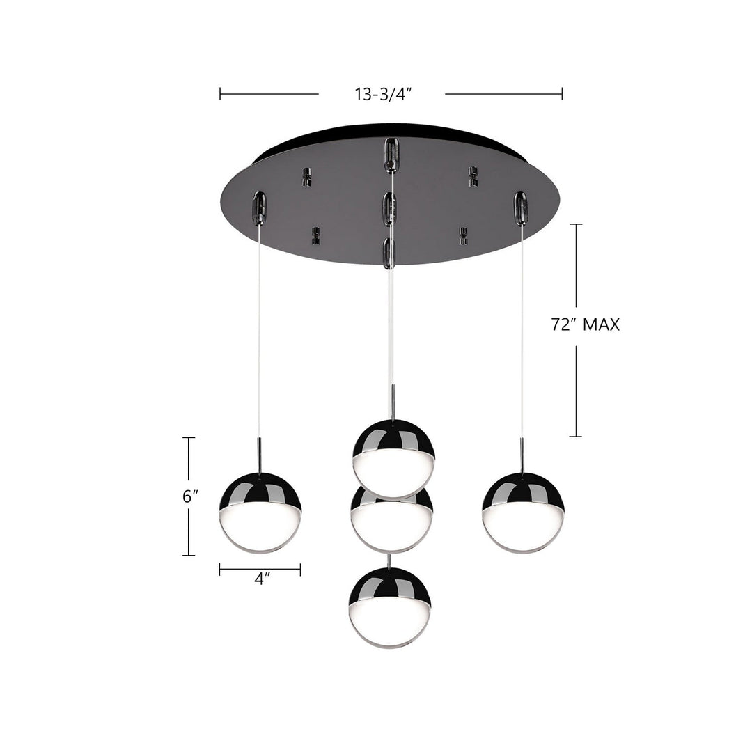 Kuzco Canada - MP402801BC-05 - LED Pendant - Pluto - Black Chrome