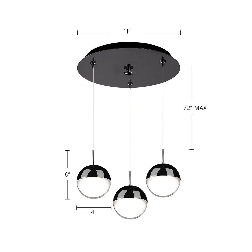 Kuzco Canada - MP402801BC-03 - LED Pendant - Pluto - Black Chrome