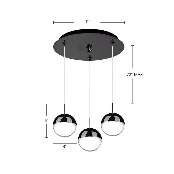 Kuzco Canada - MP402801BC-03 - LED Pendant - Pluto - Black Chrome