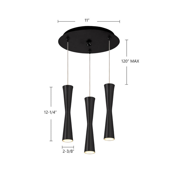 Kuzco Canada - MP42502BK-03 - LED Pendant - Robson - Black