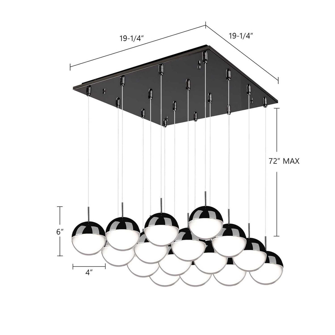 Kuzco Canada - MP402801BC-16 - LED Pendant - Pluto - Black Chrome