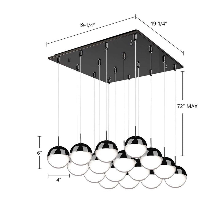 Kuzco Canada - MP402801BC-16 - LED Pendant - Pluto - Black Chrome