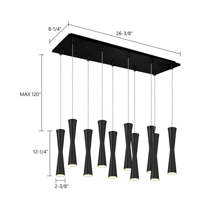 Kuzco Canada - MP42502BK-10 - LED Pendant - Robson - Black