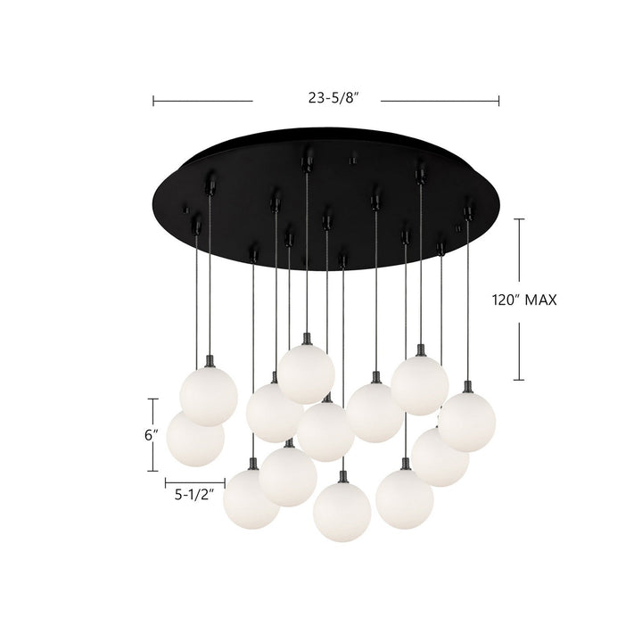 Kuzco Canada - MP3106BKOP-13 - LED Pendant - Bolla - Black/Opal Glass
