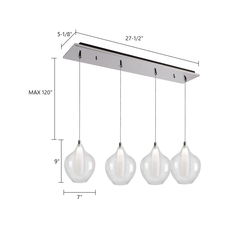 Kuzco Canada - MP3007CH-04 - LED Pendant - Victoria - Chrome