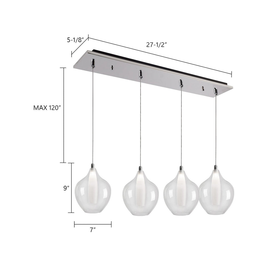 Kuzco Canada - MP3007CH-04 - LED Pendant - Victoria - Chrome
