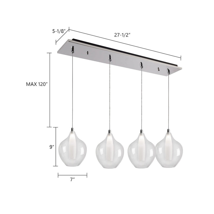 Kuzco Canada - MP3007CH-04 - LED Pendant - Victoria - Chrome