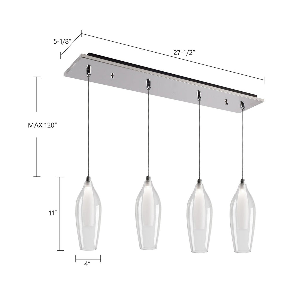 Kuzco Canada - MP3004CH-04 - LED Pendant - Victoria - Chrome