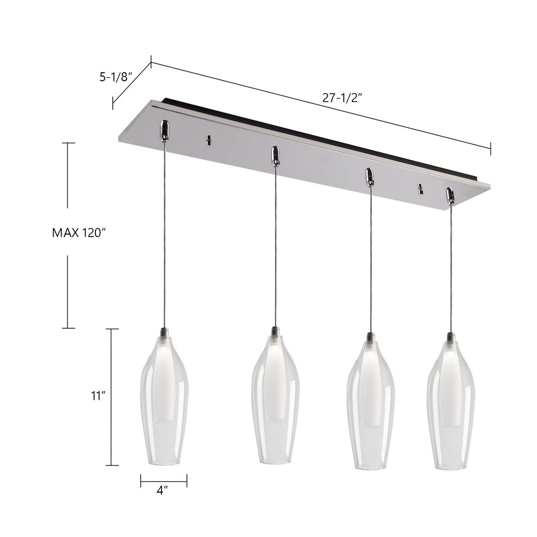 Kuzco Canada - MP3004CH-04 - LED Pendant - Victoria - Chrome