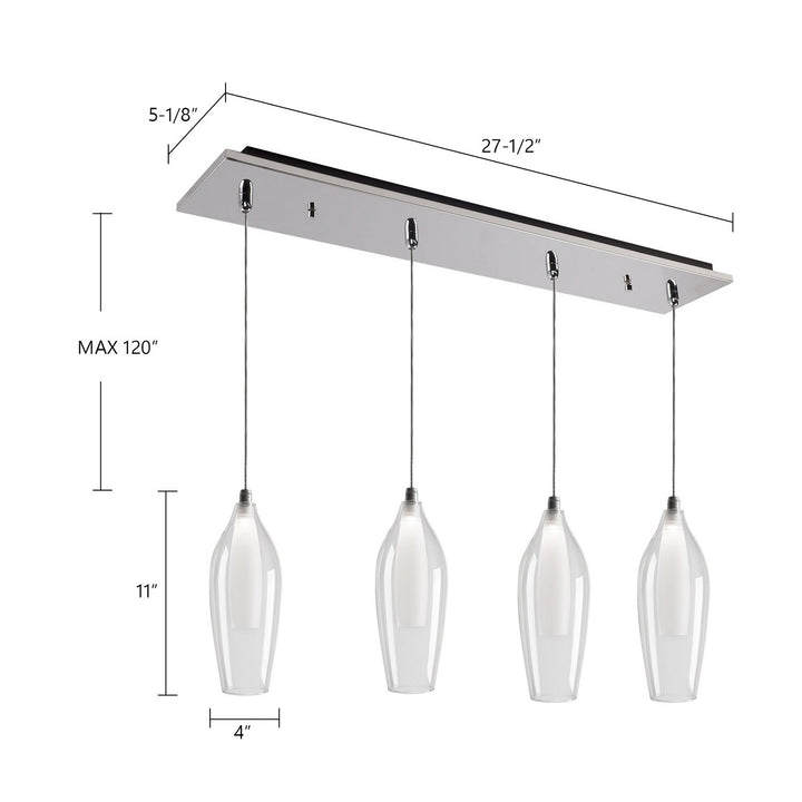 Kuzco Canada - MP3004CH-04 - LED Pendant - Victoria - Chrome