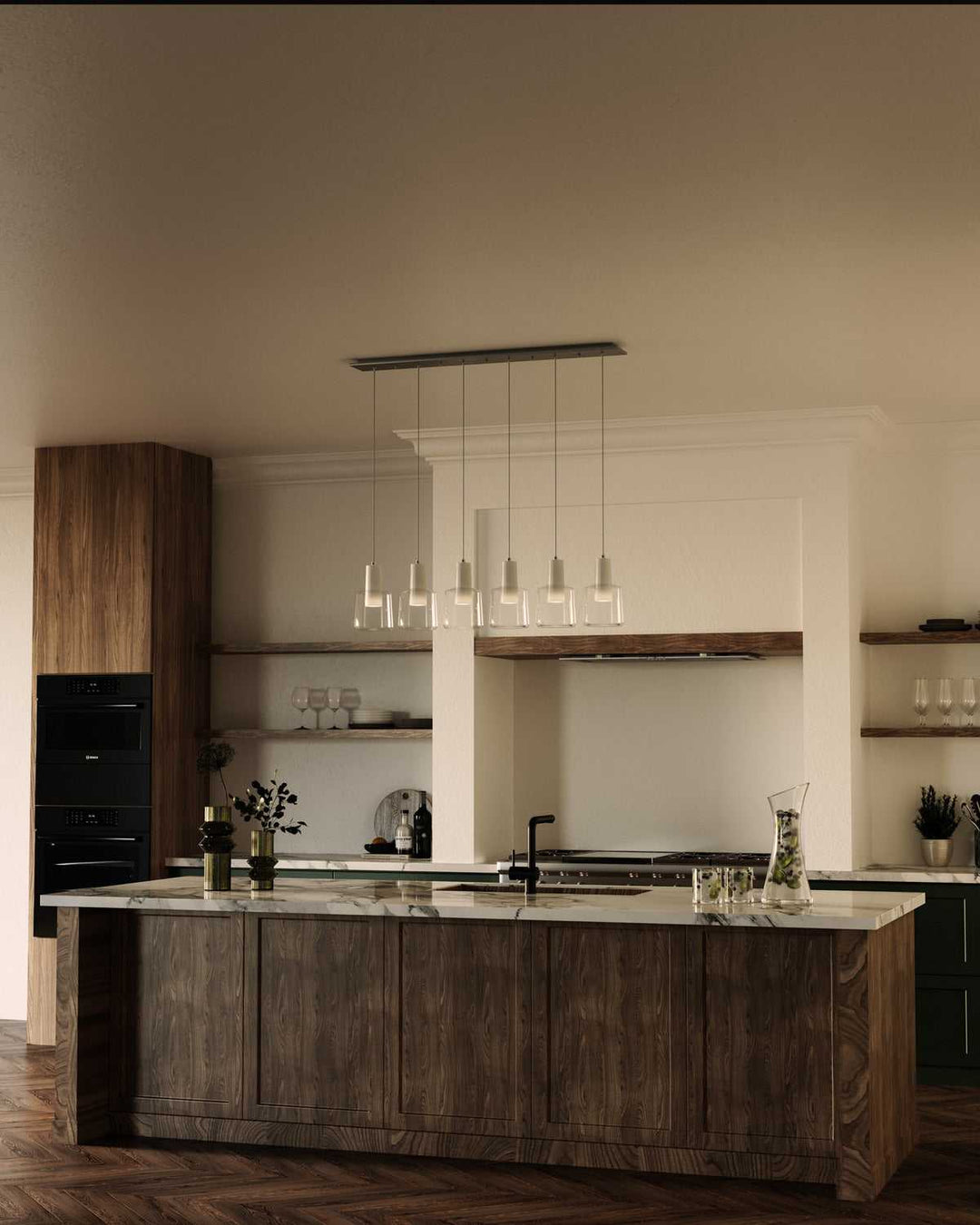 Kuzco Canada - MP12506WHCL-06 - LED Pendant - Samson - White/Clear Glass