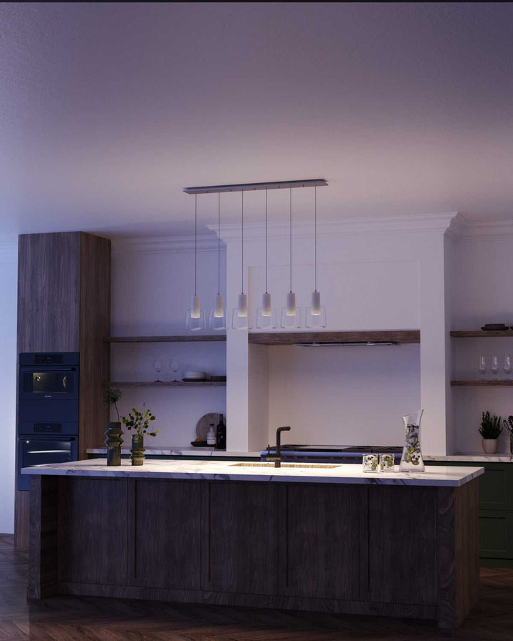 Kuzco Canada - MP12506WHCL-06 - LED Pendant - Samson - White/Clear Glass