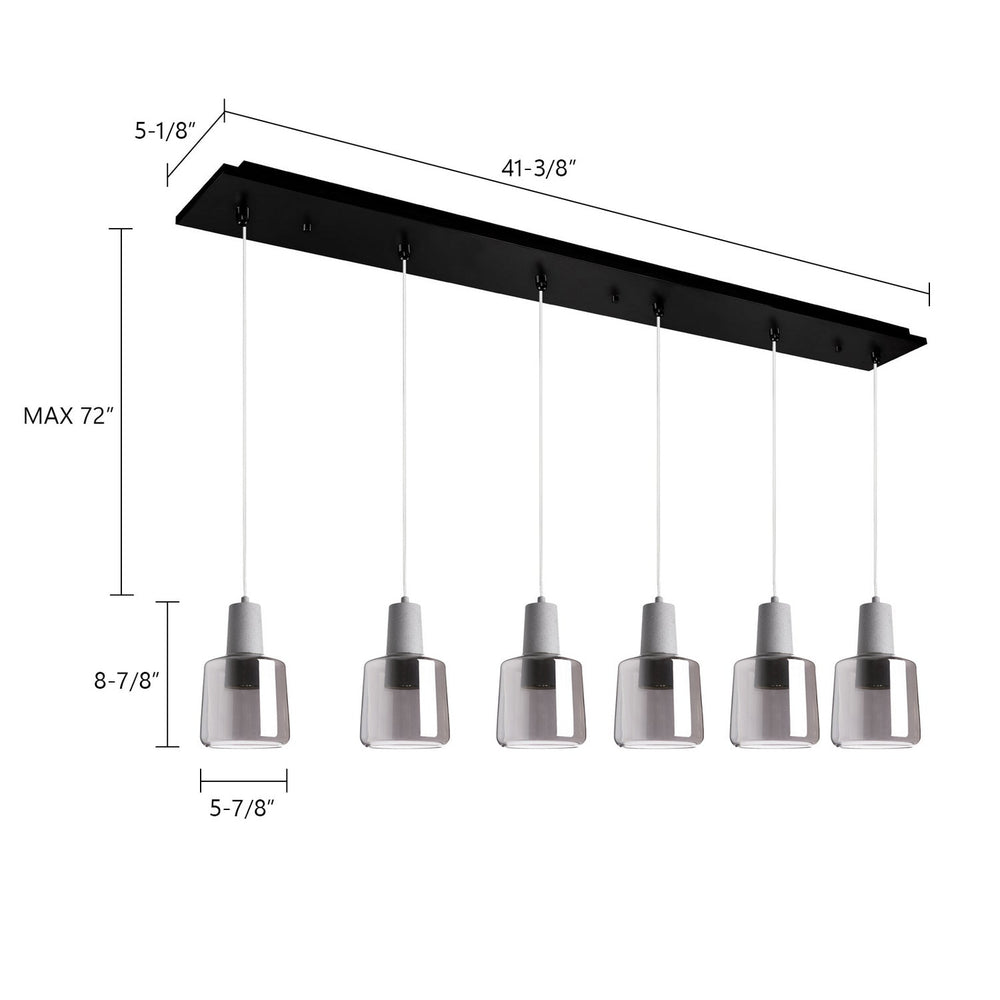 Kuzco Canada - MP12506BKSM-06 - LED Pendant - Samson - Black/Smoked Glass