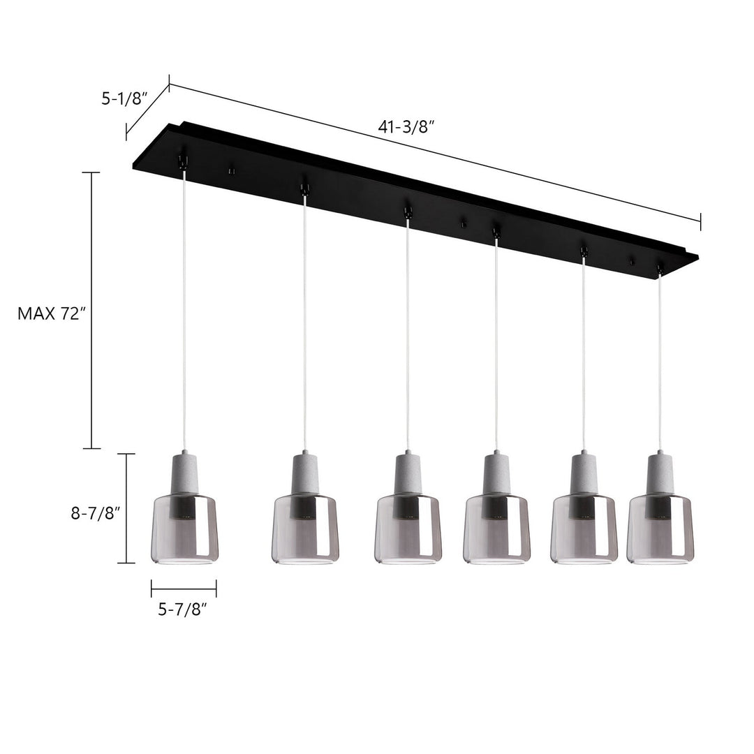 Kuzco Canada - MP12506BKSM-06 - LED Pendant - Samson - Black/Smoked Glass
