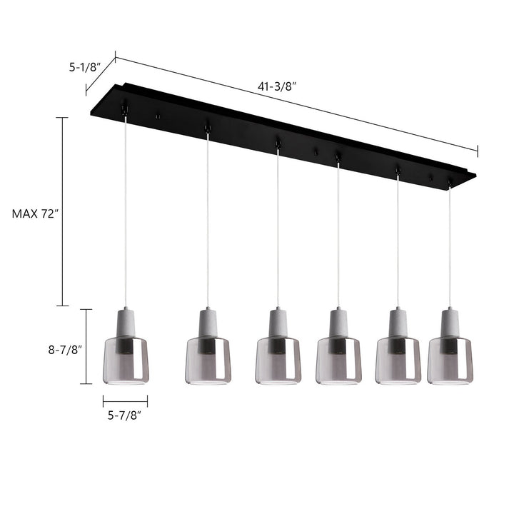 Kuzco Canada - MP12506BKSM-06 - LED Pendant - Samson - Black/Smoked Glass