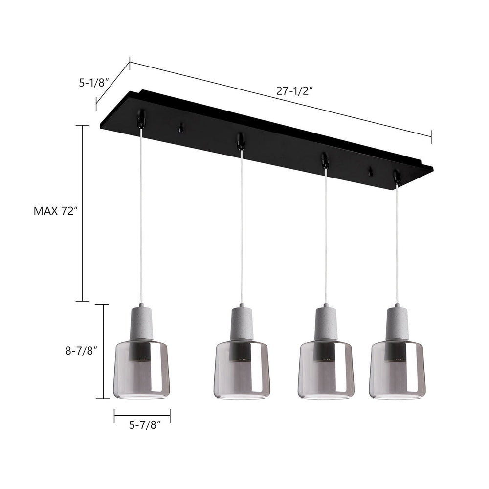 Kuzco Canada - MP12506BKSM-04 - LED Pendant - Samson - Black/Smoked Glass