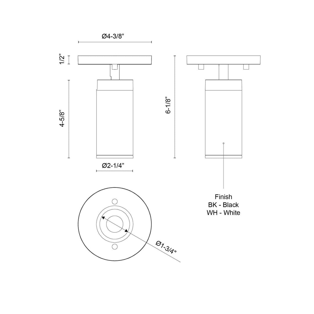 Kuzco Canada - LD2-SA04W08-3036-BK-UNV-010 - LED Ceiling Mount - Lorna - Black