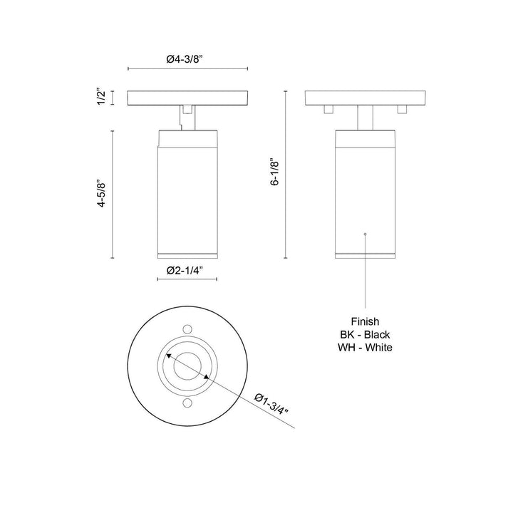 Kuzco Canada - LD2-SA04W08-3036-BK-UNV-010 - LED Ceiling Mount - Lorna - Black