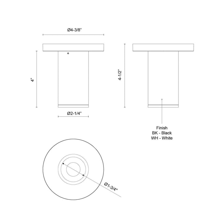 Kuzco Canada - LD2-SM04W08-3036-WH-UNV-010 - LED Ceiling Mount - Lorna - White