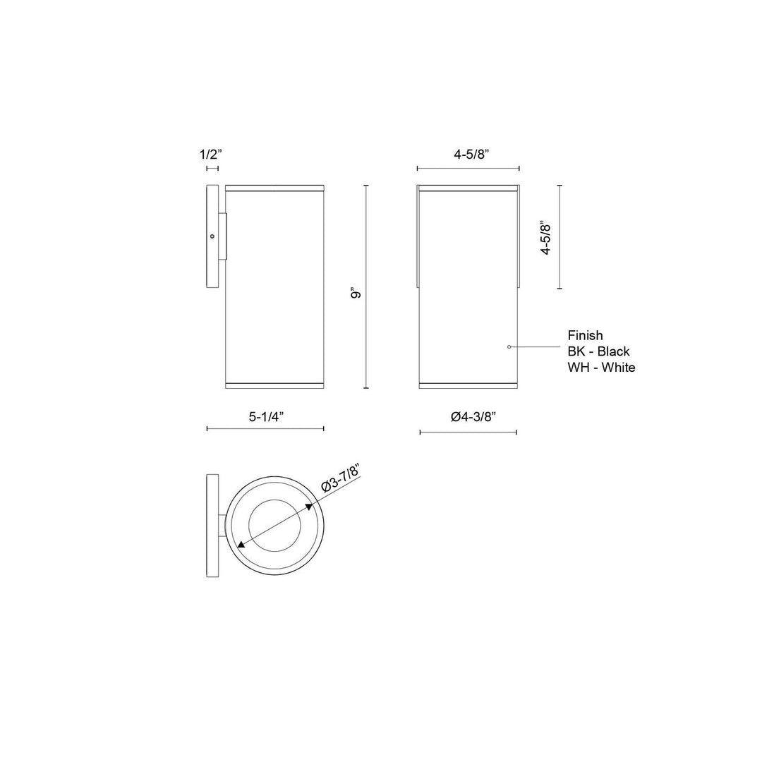 Kuzco Canada - LD4-WS09W20-3036-BK-UNV-010 - LED Outdoor Wall Sconce - Lorna - Black