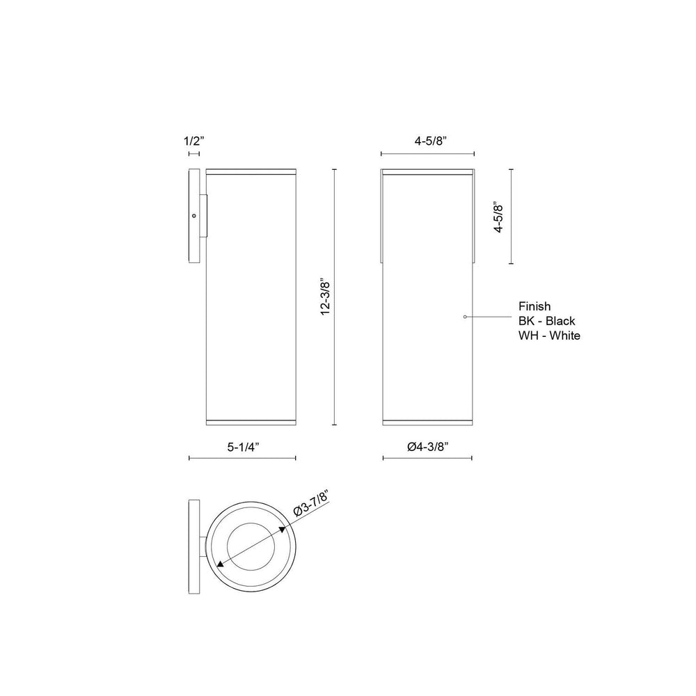 Kuzco Canada - LD4-WS12W24-3036-WH-UNV-010 - LED Outdoor Wall Sconce - Lorna - White