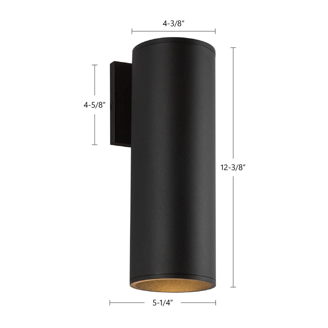 Kuzco Canada - LD4-WS12W24-3036-BK-UNV-010 - LED Outdoor Wall Sconce - Lorna - Black
