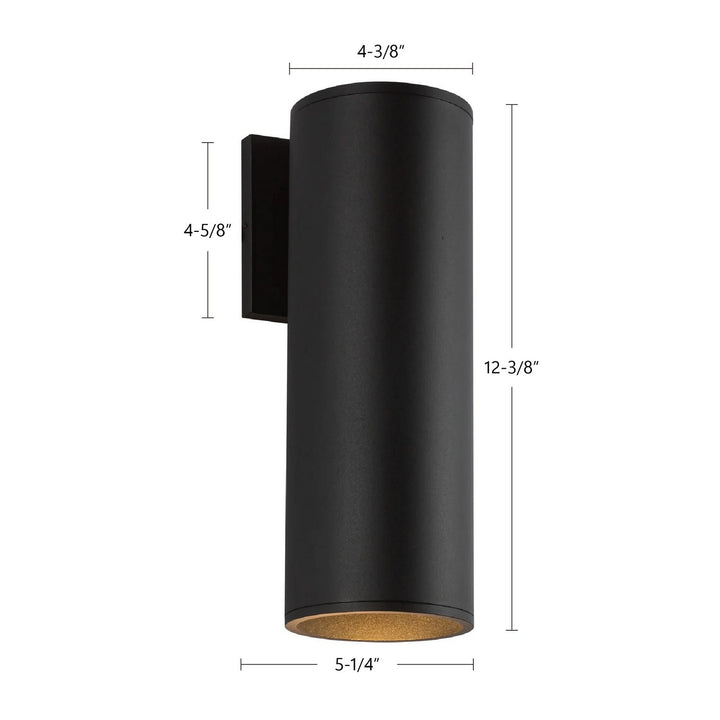 Kuzco Canada - LD4-WS12W24-3036-BK-UNV-010 - LED Outdoor Wall Sconce - Lorna - Black
