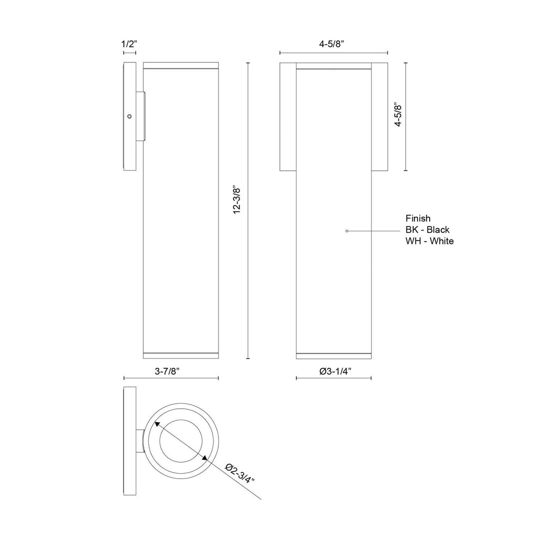 Kuzco Canada - LD3-WS12W18-3036-WH-UNV-010 - LED Outdoor Wall Sconce - Lorna - White