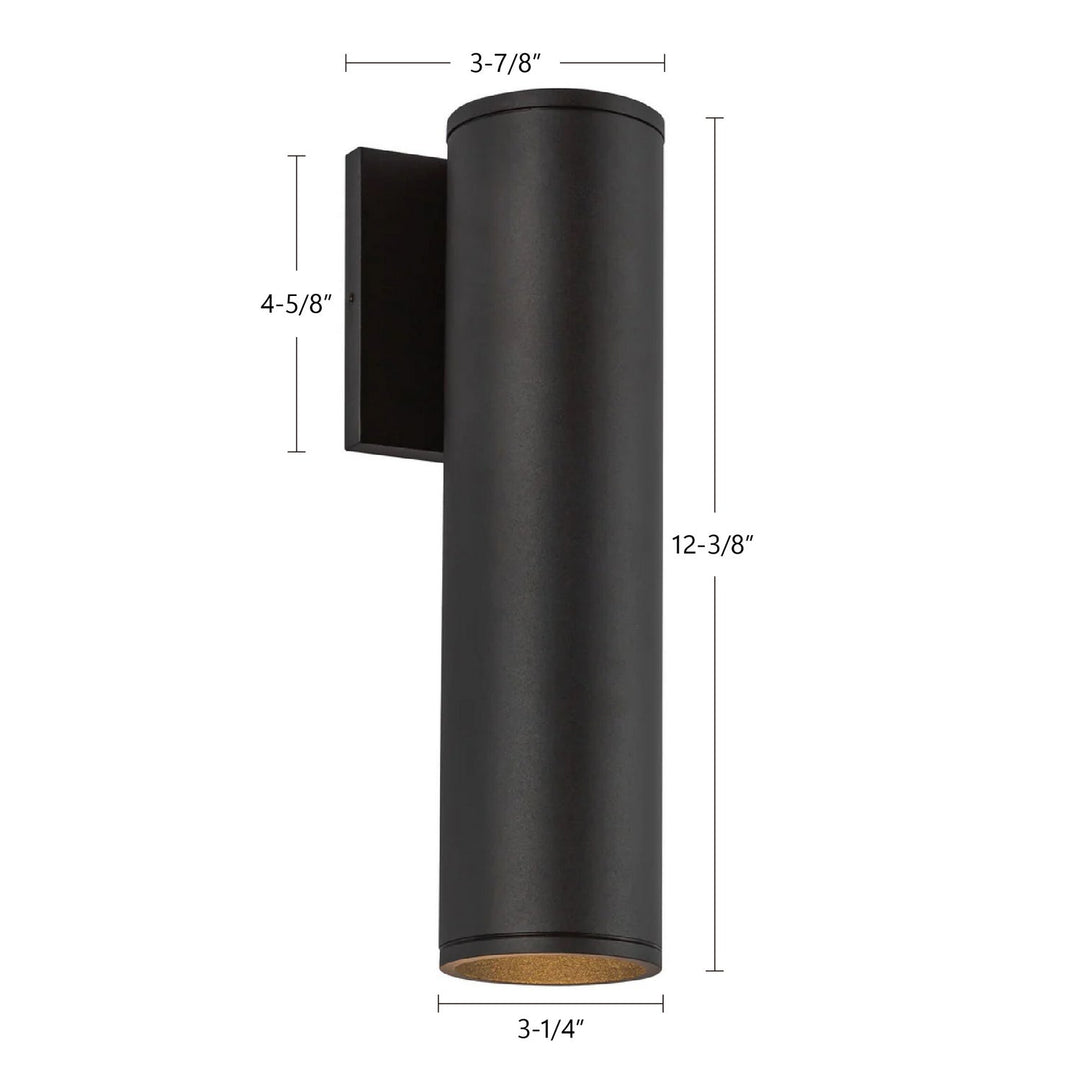 Kuzco Canada - LD3-WS12W18-3036-BK-UNV-010 - LED Outdoor Wall Sconce - Lorna - Black