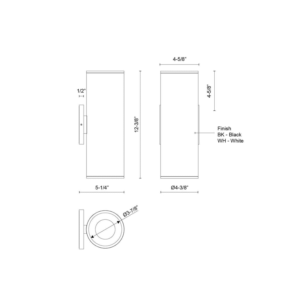 Kuzco Canada - LD4-UD12W36-3036-WH-UNV-010 - LED Wall Sconce - Lorna - White