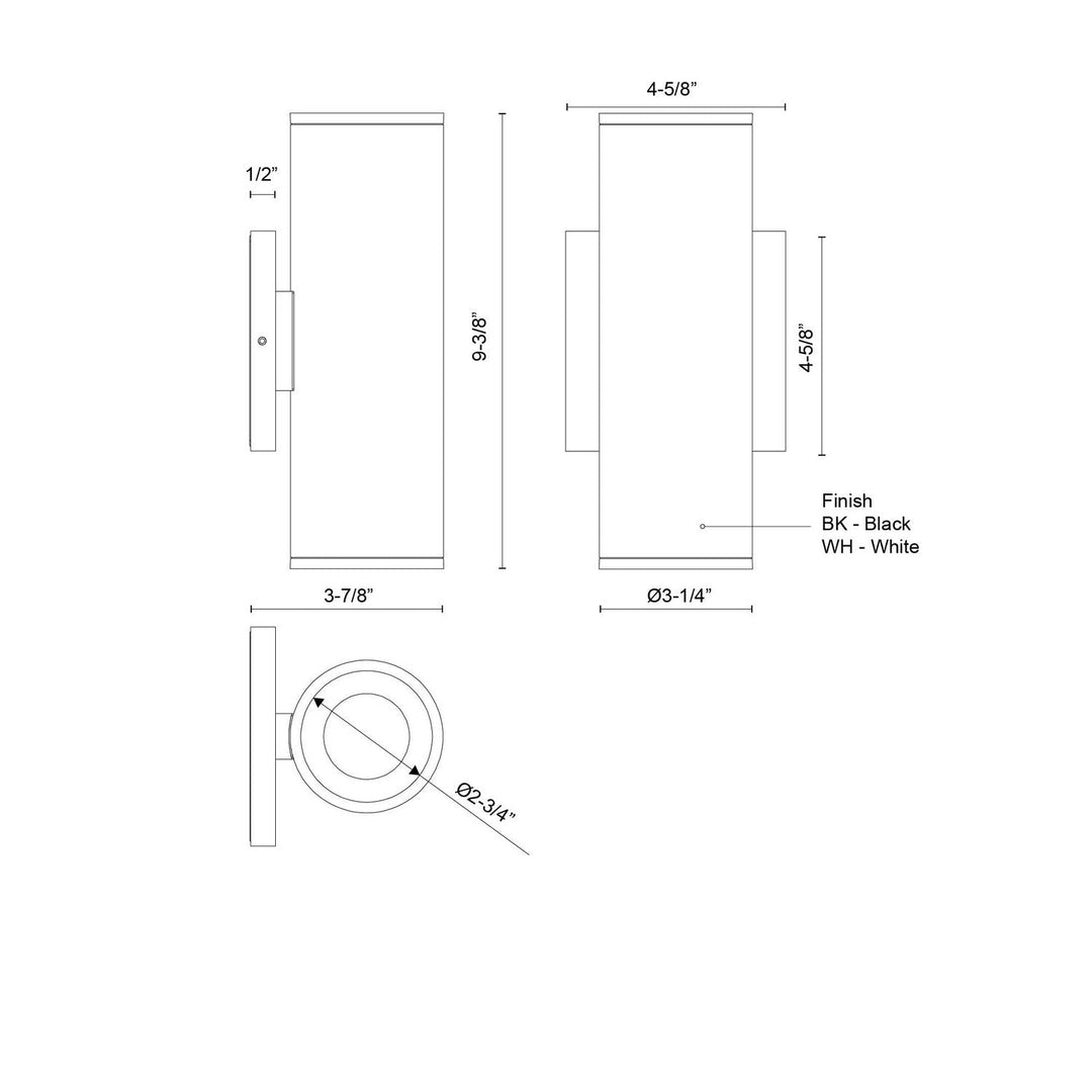 Kuzco Canada - LD3-UD09W20-3036-WH-UNV-010 - LED Wall Sconce - Lorna - White