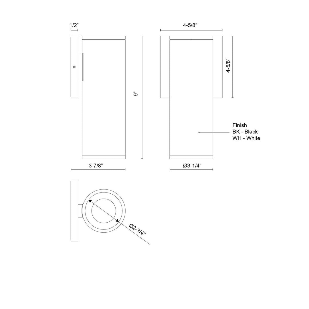 Kuzco Canada - LD3-WS09W14-3036-WH-UNV-010 - LED Outdoor Wall Sconce - Lorna - White