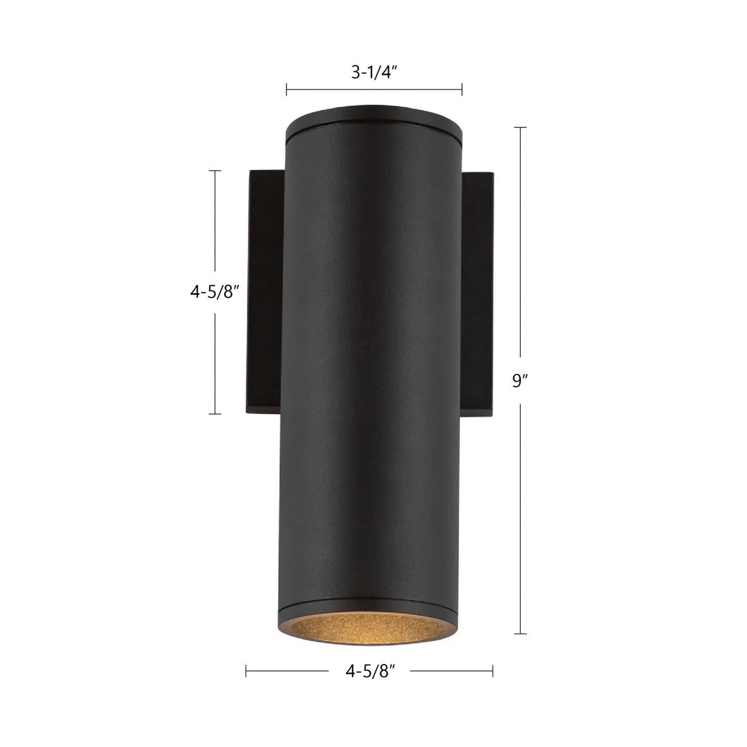 Kuzco Canada - LD3-WS09W14-3036-BK-UNV-010 - LED Outdoor Wall Sconce - Lorna - Black