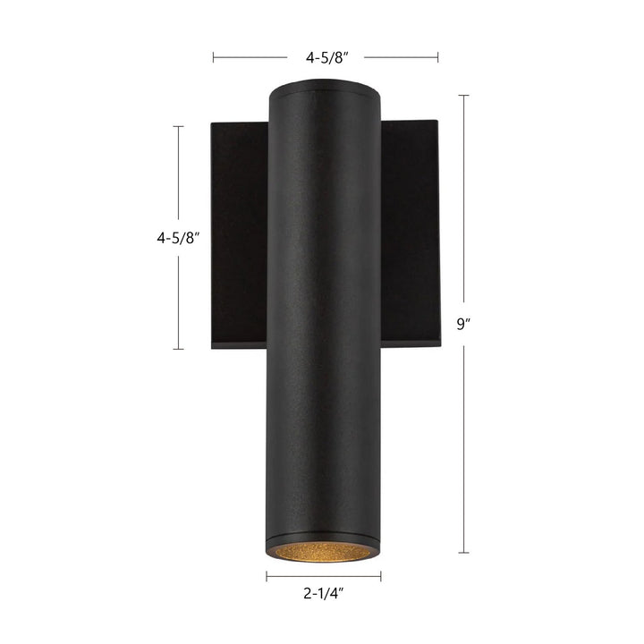 Kuzco Canada - LD2-WS09W10-3036-BK-UNV-010 - LED Outdoor Wall Sconce - Lorna - Black