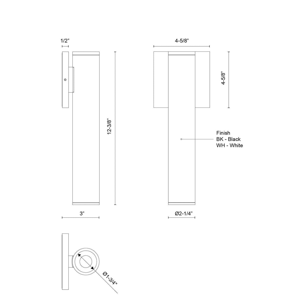 Kuzco Canada - LD2-WS12W12-3036-WH-UNV-010 - LED Outdoor Wall Sconce - Lorna - White