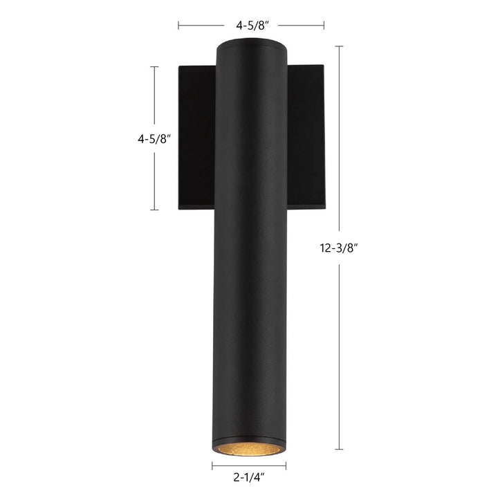 Kuzco Canada - LD2-WS12W12-3036-BK-UNV-010 - LED Outdoor Wall Sconce - Lorna - Black