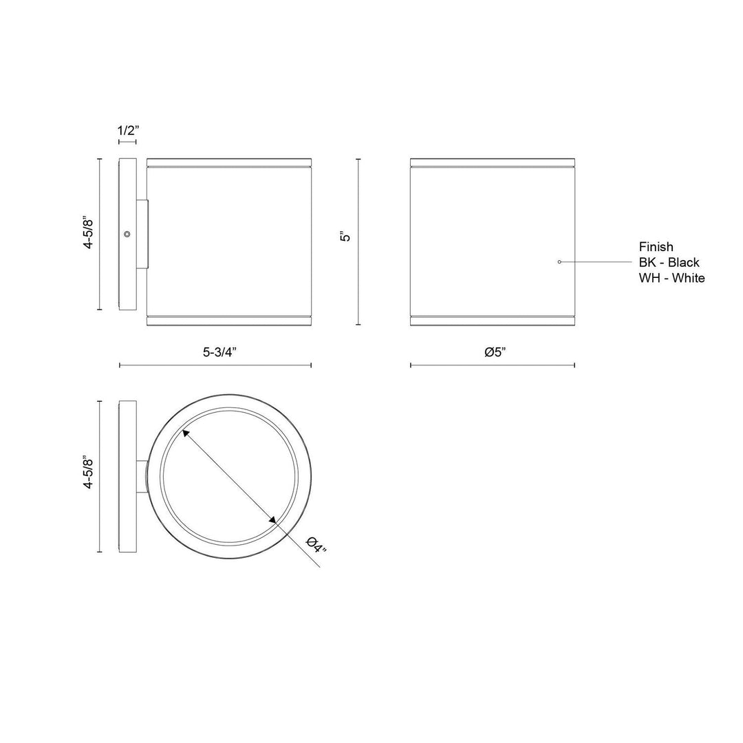 Kuzco Canada - EW265105-WH - LED Outdoor Wall Sconce - Nordic - White