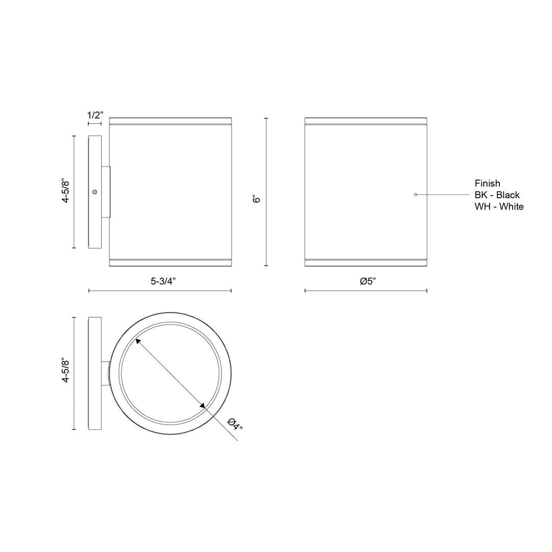 Kuzco Canada - EW265206-WH - LED Outdoor Wall Sconce - Nordic - White