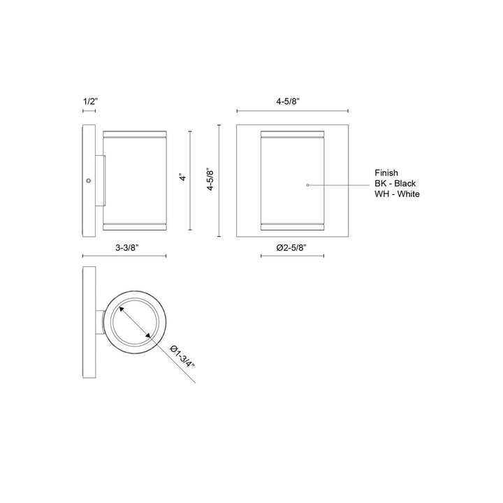 Kuzco Canada - EW262204-BK - LED Outdoor Wall Sconce - Nordic - Black
