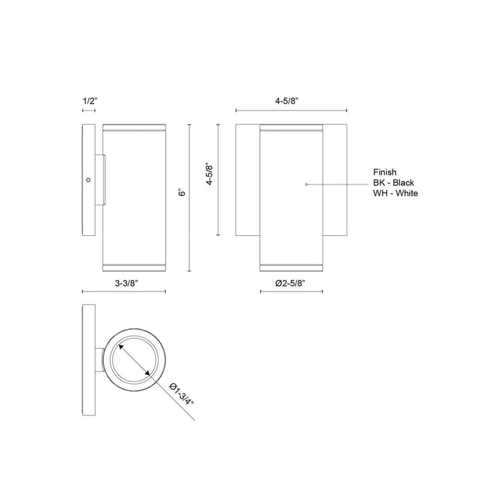 Kuzco Canada - EW262106-WH - LED Outdoor Wall Sconce - Nordic - White