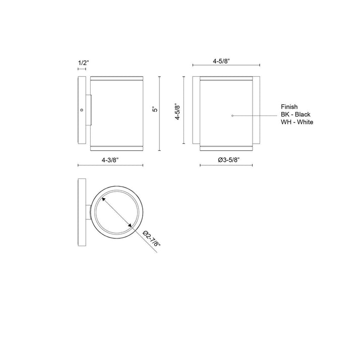 Kuzco Canada - EW264105-BK - LED Outdoor Wall Sconce - Nordic - Black