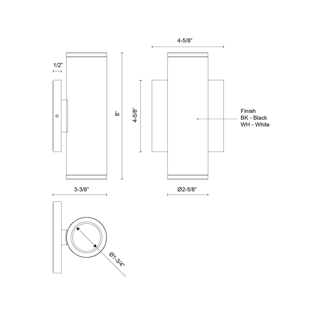 Kuzco Canada - EW262208-WH - LED Outdoor Wall Sconce - Nordic - White