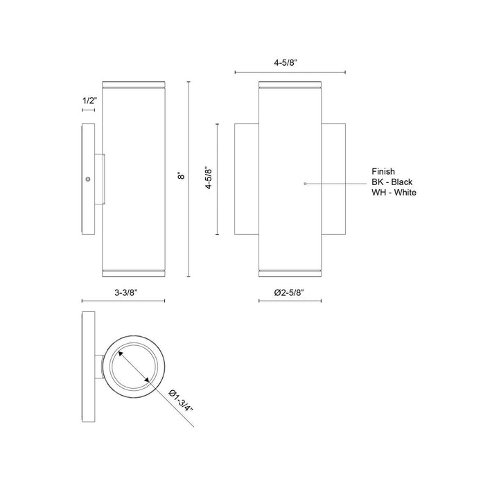 Kuzco Canada - EW262208-WH - LED Outdoor Wall Sconce - Nordic - White