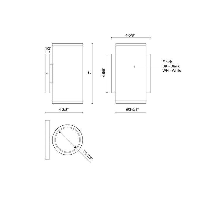 Kuzco Canada - EW264207-WH - LED Outdoor Wall Sconce - Nordic - White
